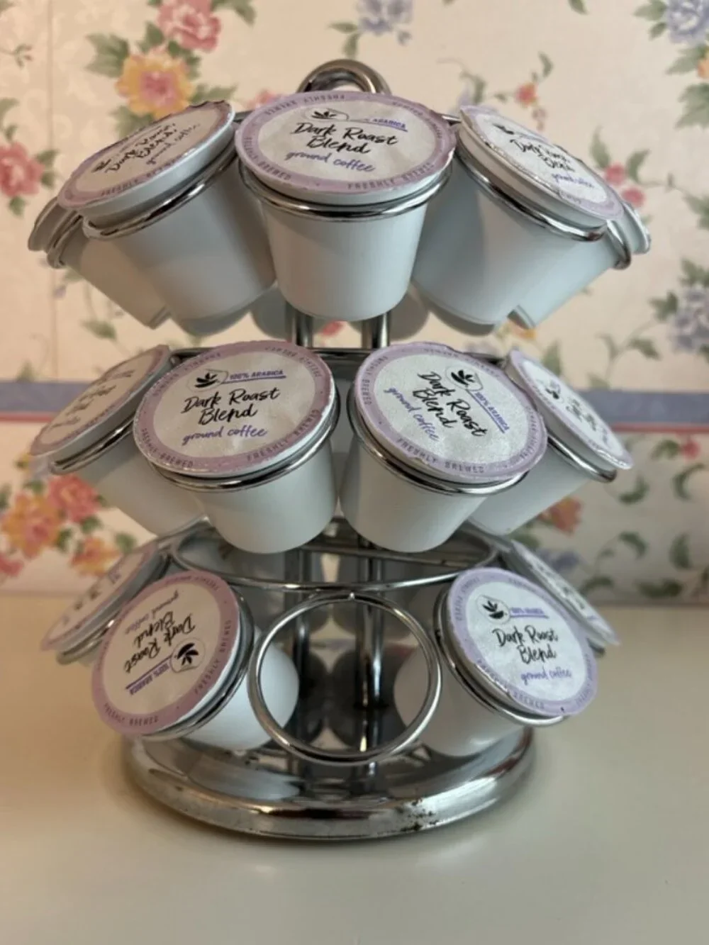 27 Space Keurig K Cup‎ Coffee Pod Carousel Organizer & 26 Dark Roast Coffee Pods